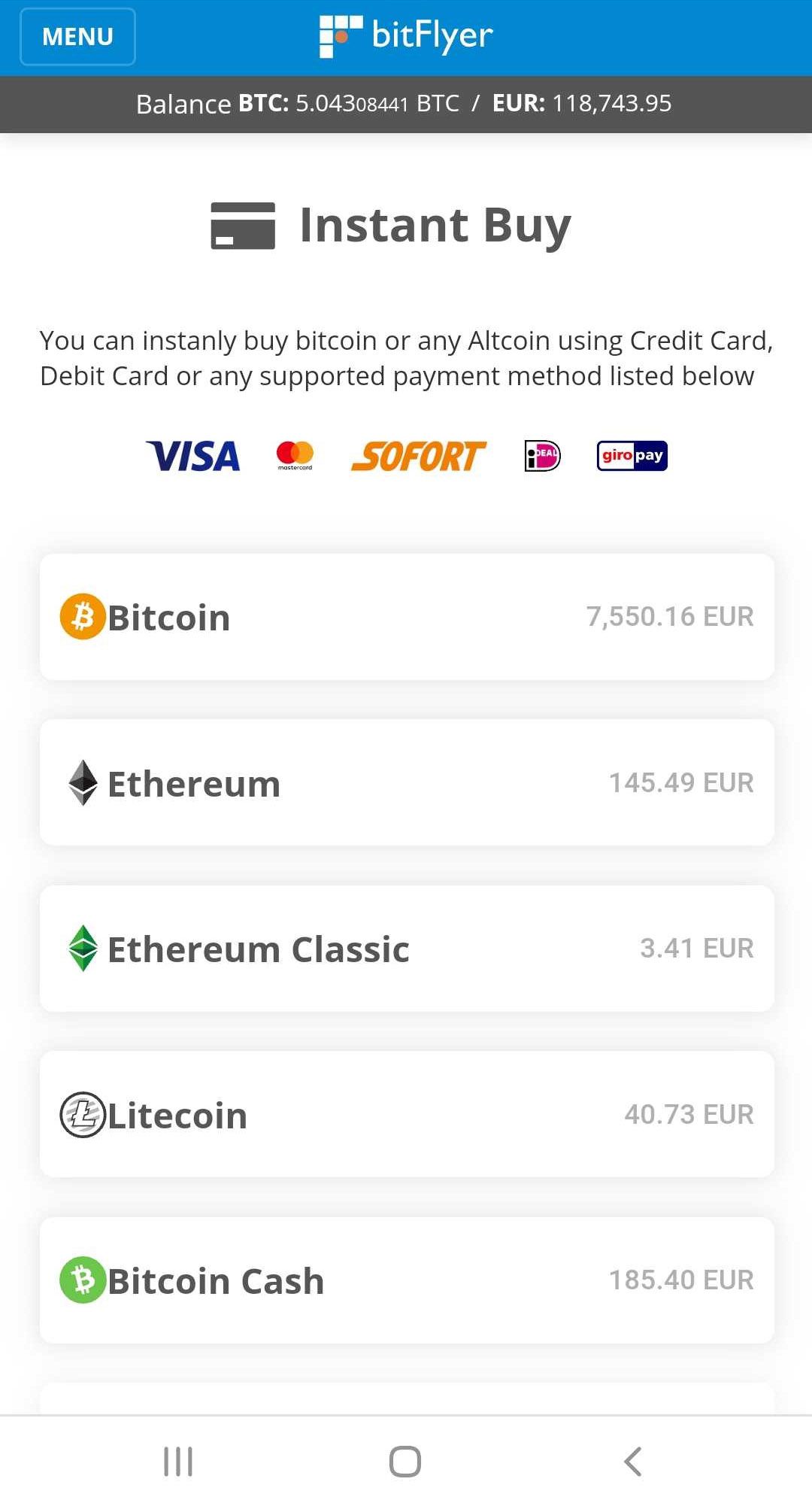 instant buy bitcoin